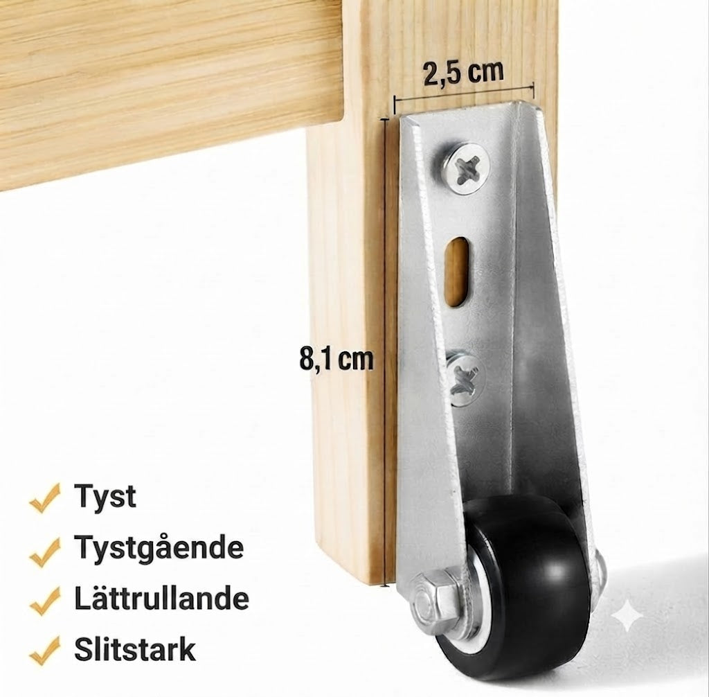 Smidiga länkhjul för möbler och dörrar - 2-pack (of: 2 st