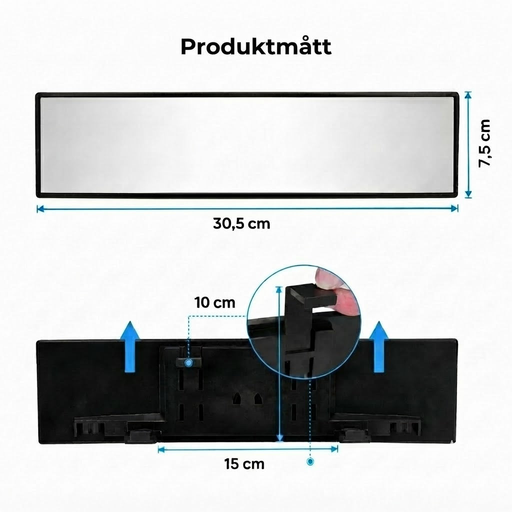 Panoramabackspegel med klämfäste