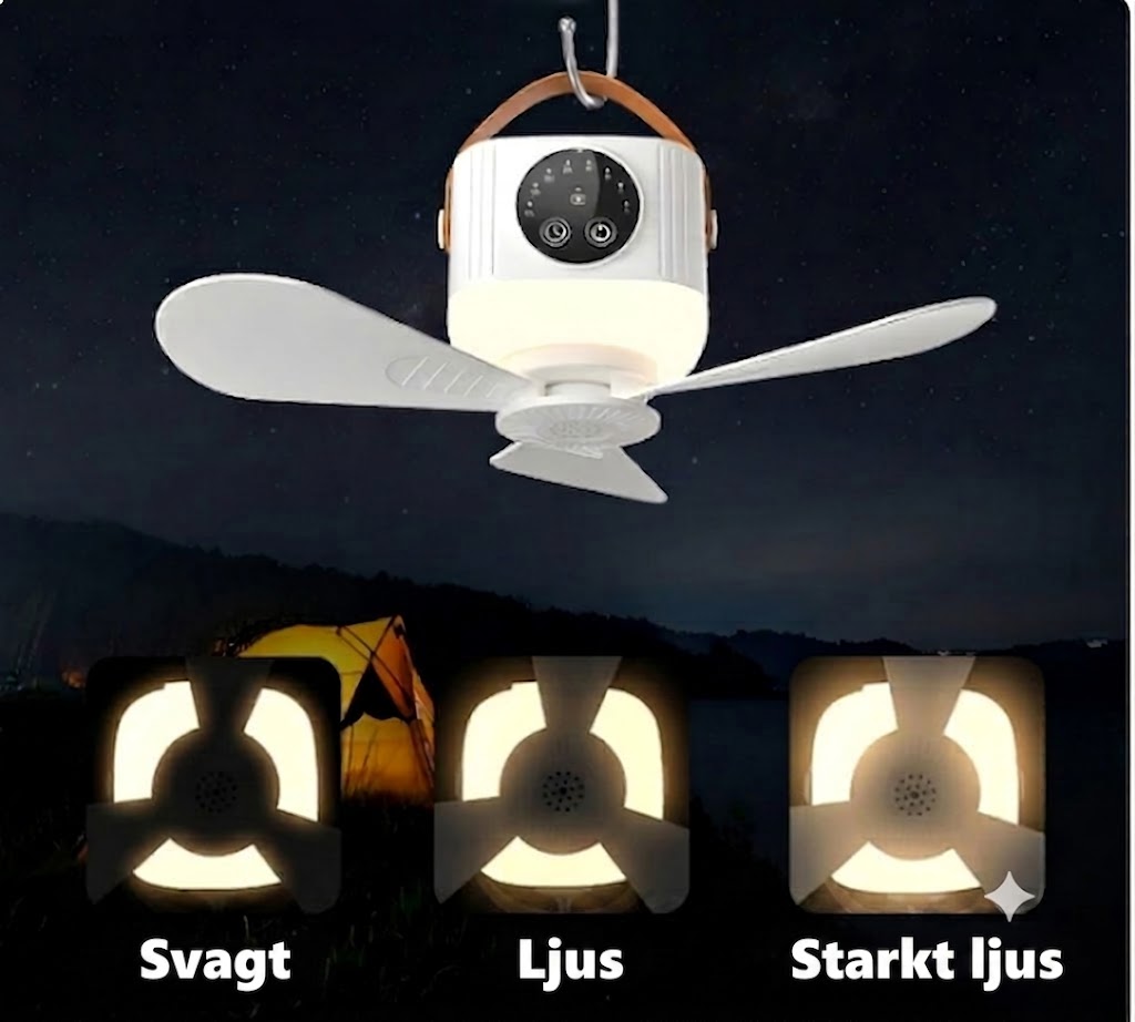 CAMPBREEZE | Uppladdningsbar lampa med fläkt