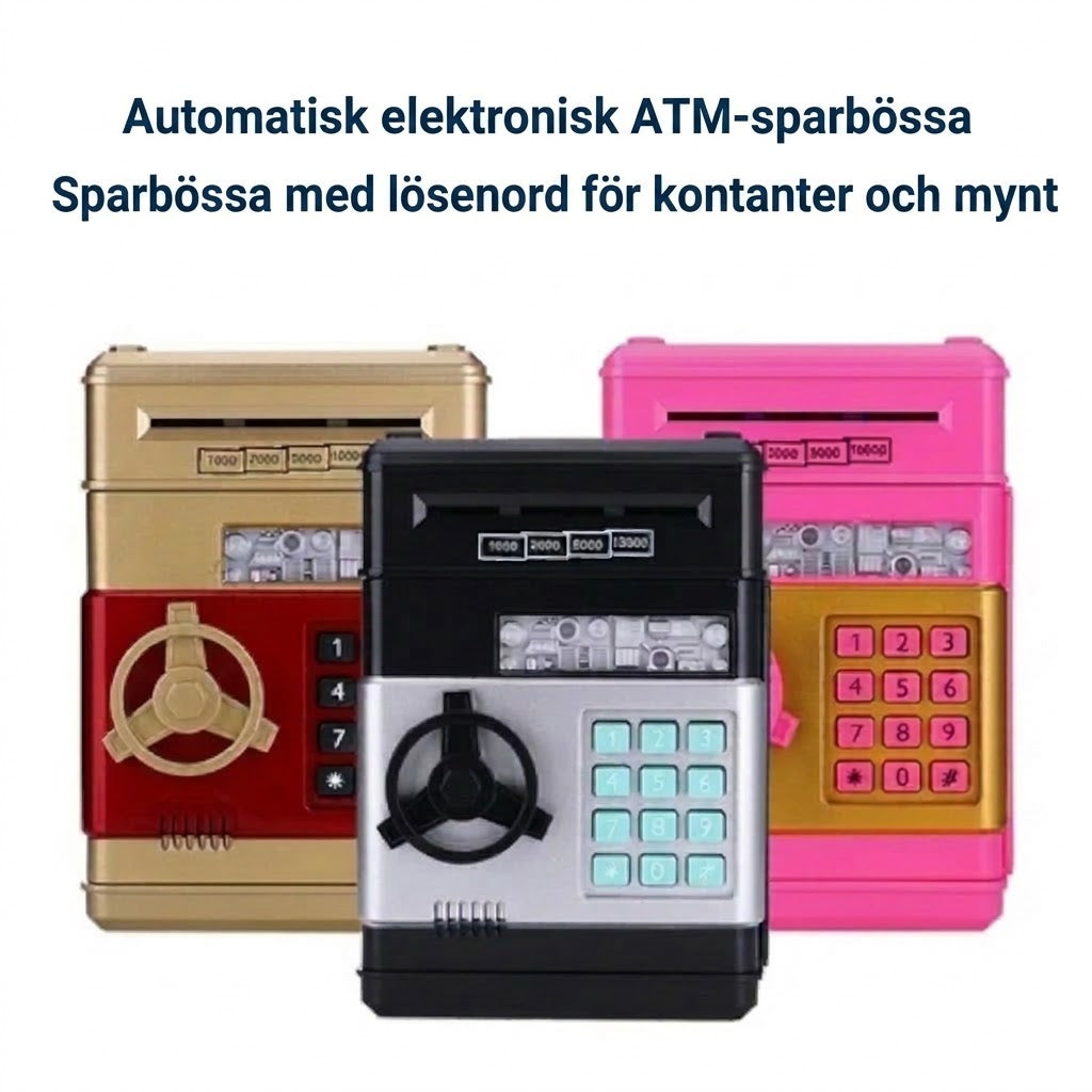 đ„ Mini ATM sparbössa â InsĂ€ttning/uttag & elektronisk PIN-kod âš