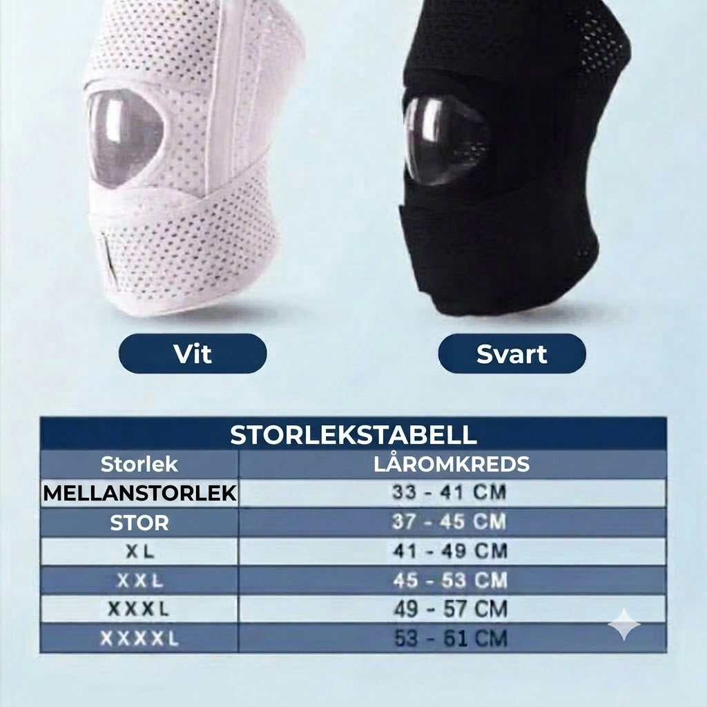 Andningsbart knäskydd för menisk)