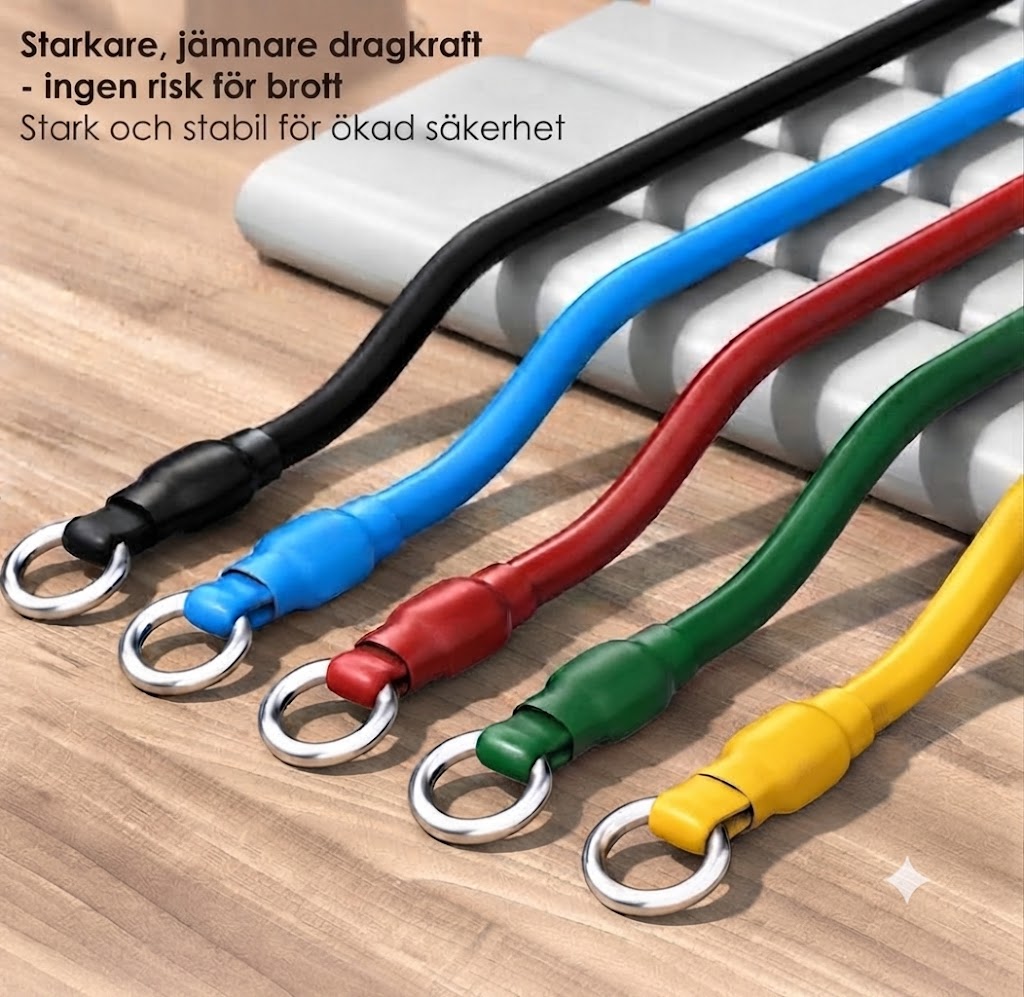 Elastiska träningsgummiband - 5 st