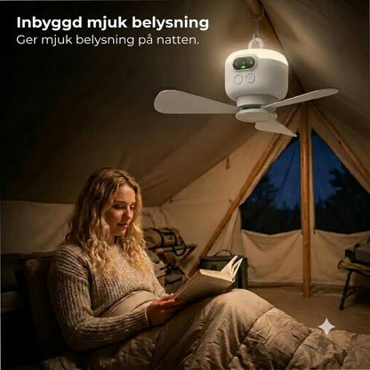 Uppladdningsbar fläkt med LED-belysning – svalka och klart ljus överallt ✨