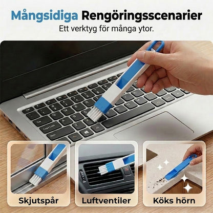 2-i-1 Rengöringsborste för skåror, springor & fogar – Exakt och enkel rengöring – Idealisk för fönster, spår och svåråtkomliga hörn 🧹🏠