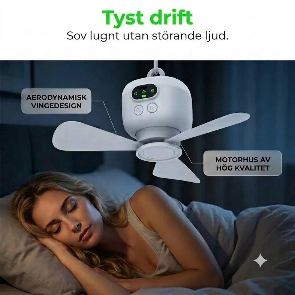 Uppladdningsbar fläkt med LED-belysning – svalka och klart ljus överallt ✨