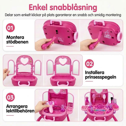 Sminkväska för barn (låtsasleksak): bärbart rollspelsset för flickor