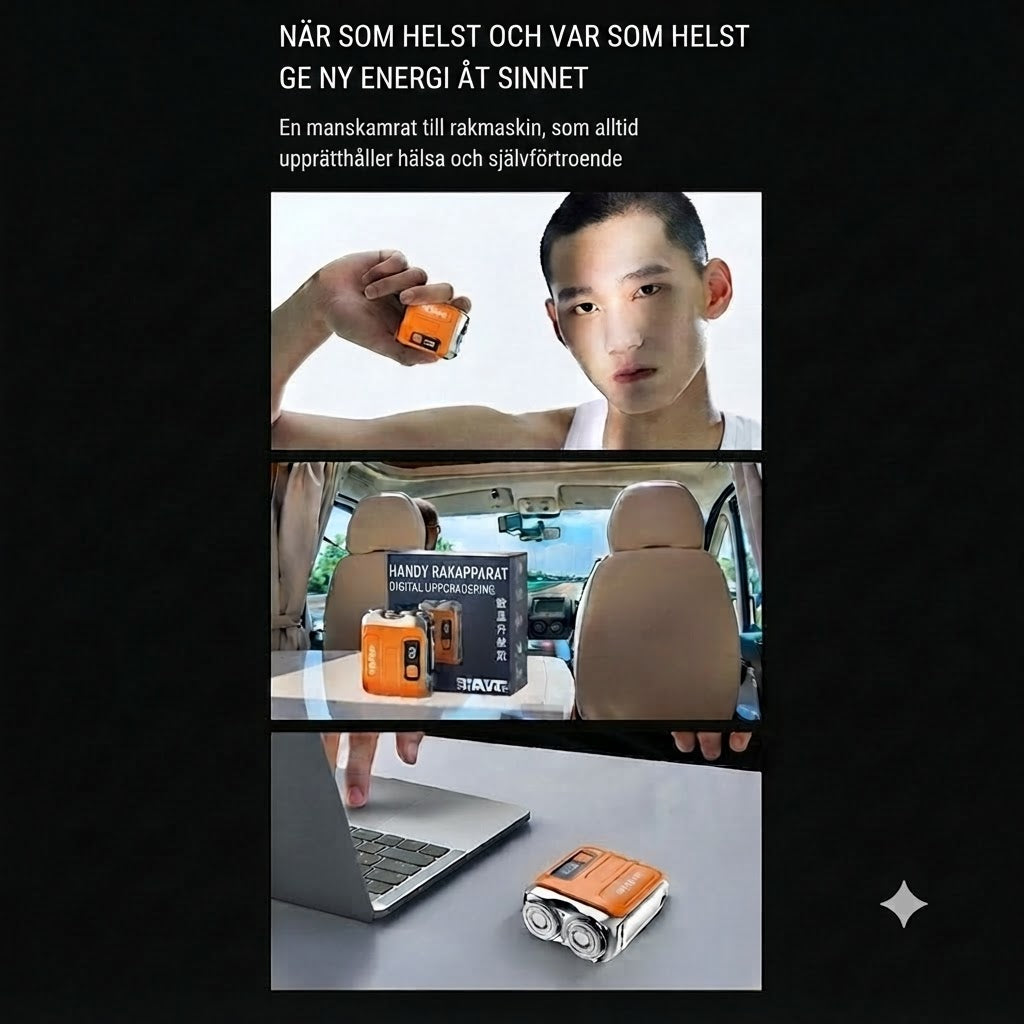 🧔Bärbar Elektrisk Minirakapparat för Män – AI-detektering, Magnetiskt Huvud, Snabbladdning