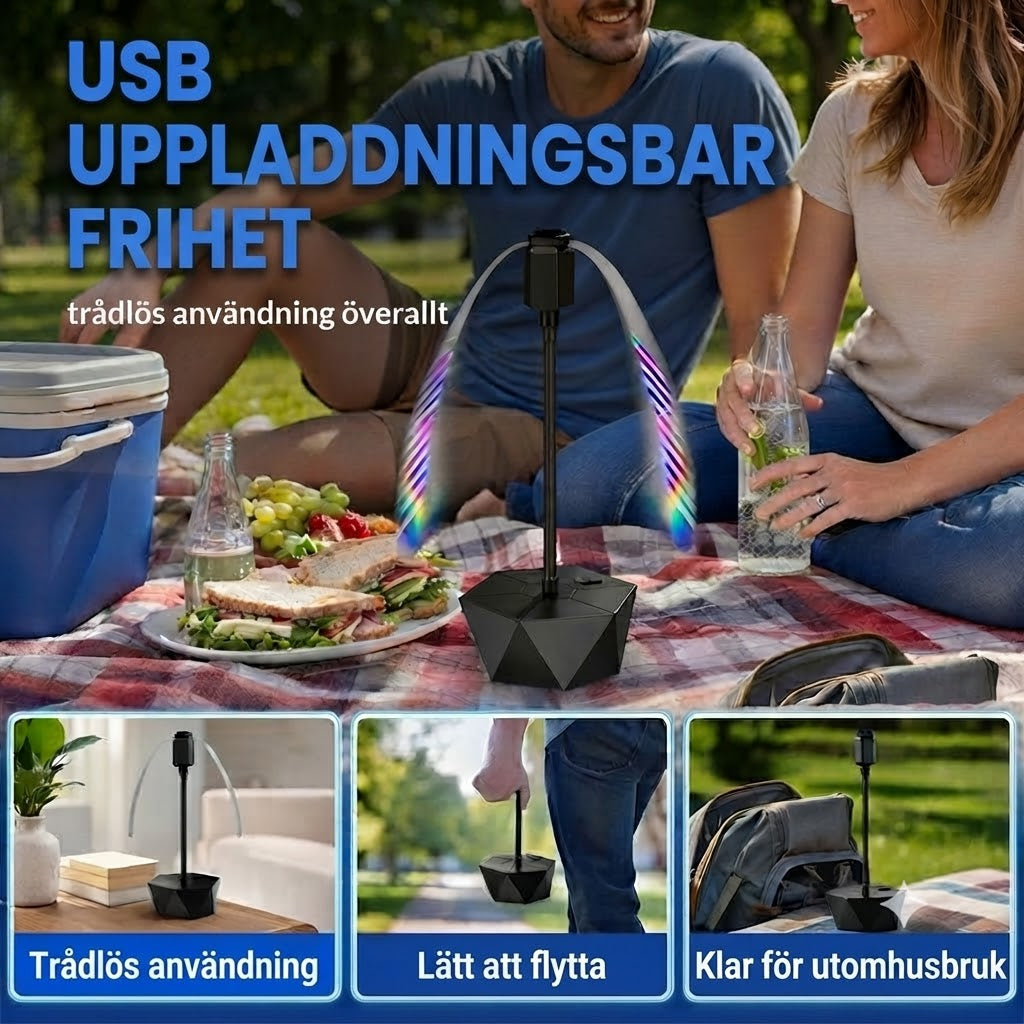 Uppladdningsbar USB Flugskrämmare-Fläkt – Utdragbar / Teleskopisk Insektsavvisare för Utomhusbruk