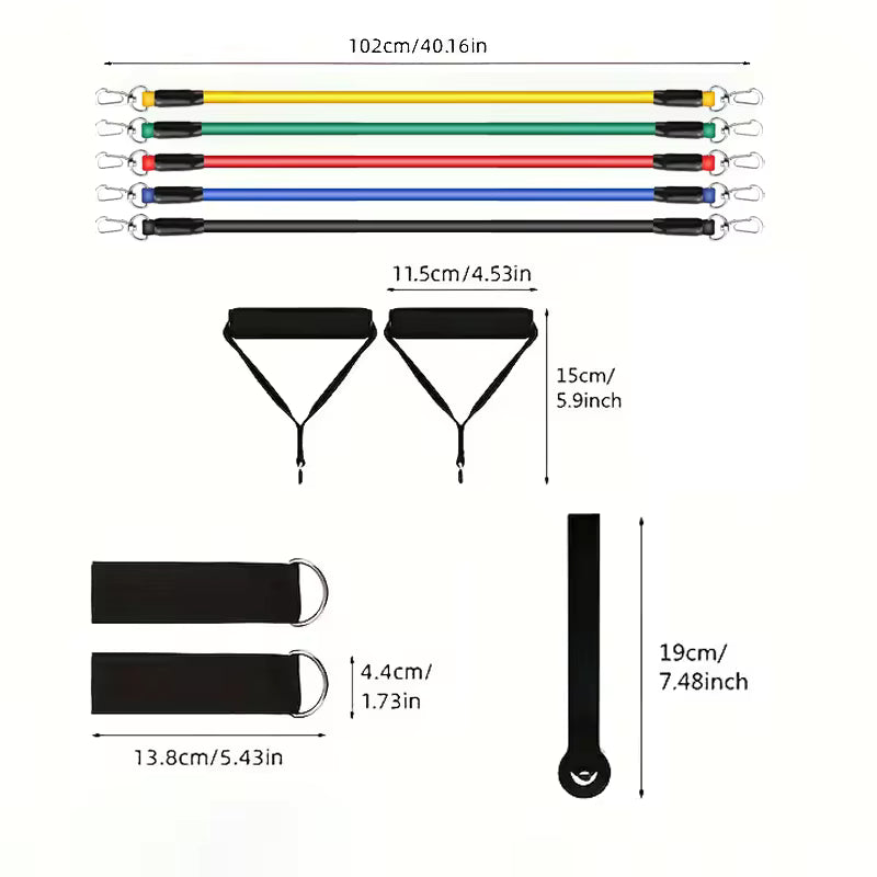 Elastiska träningsgummiband - 5 st