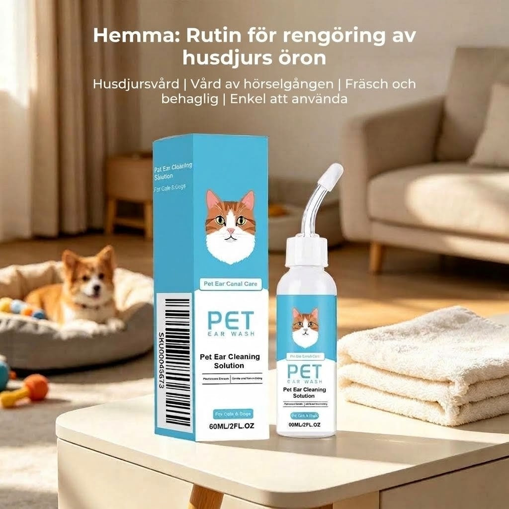 Öronrengöringsdroppar för hundar och katter 60 ml