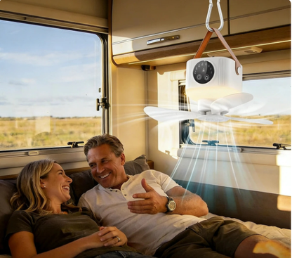 CAMPBREEZE | Uppladdningsbar lampa med fläkt