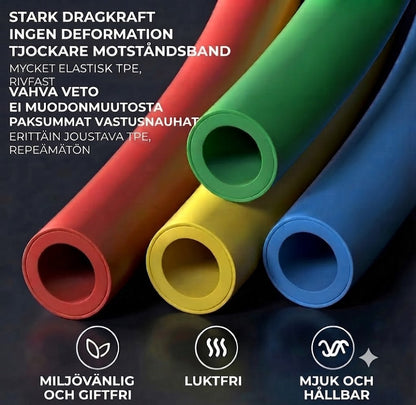 Elastiska träningsgummiband - 5 st