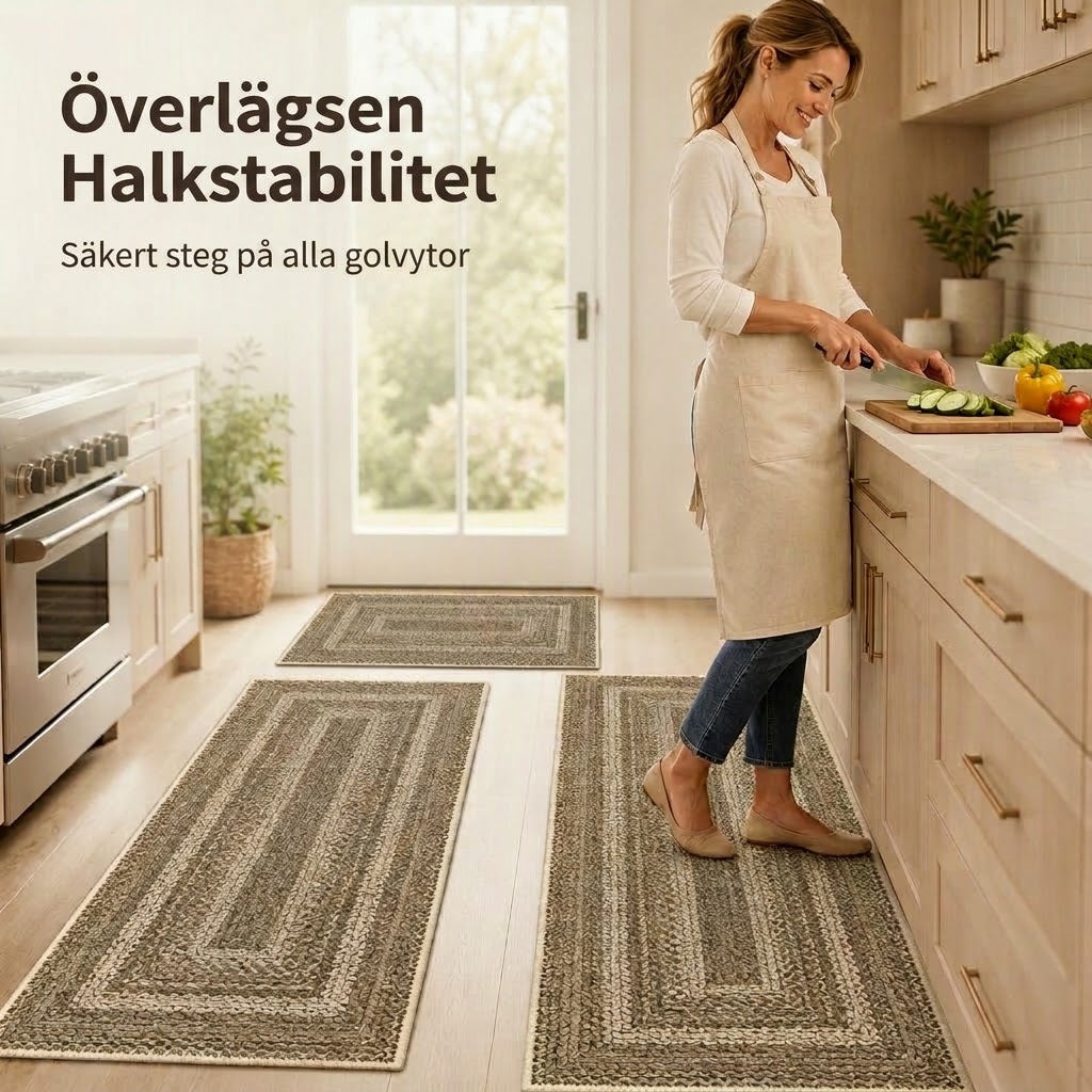 Elegant vävd gångmatta