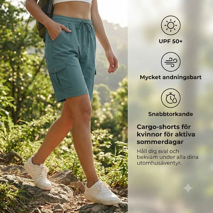 Snabbtorkande cargoshorts för damer med fickor