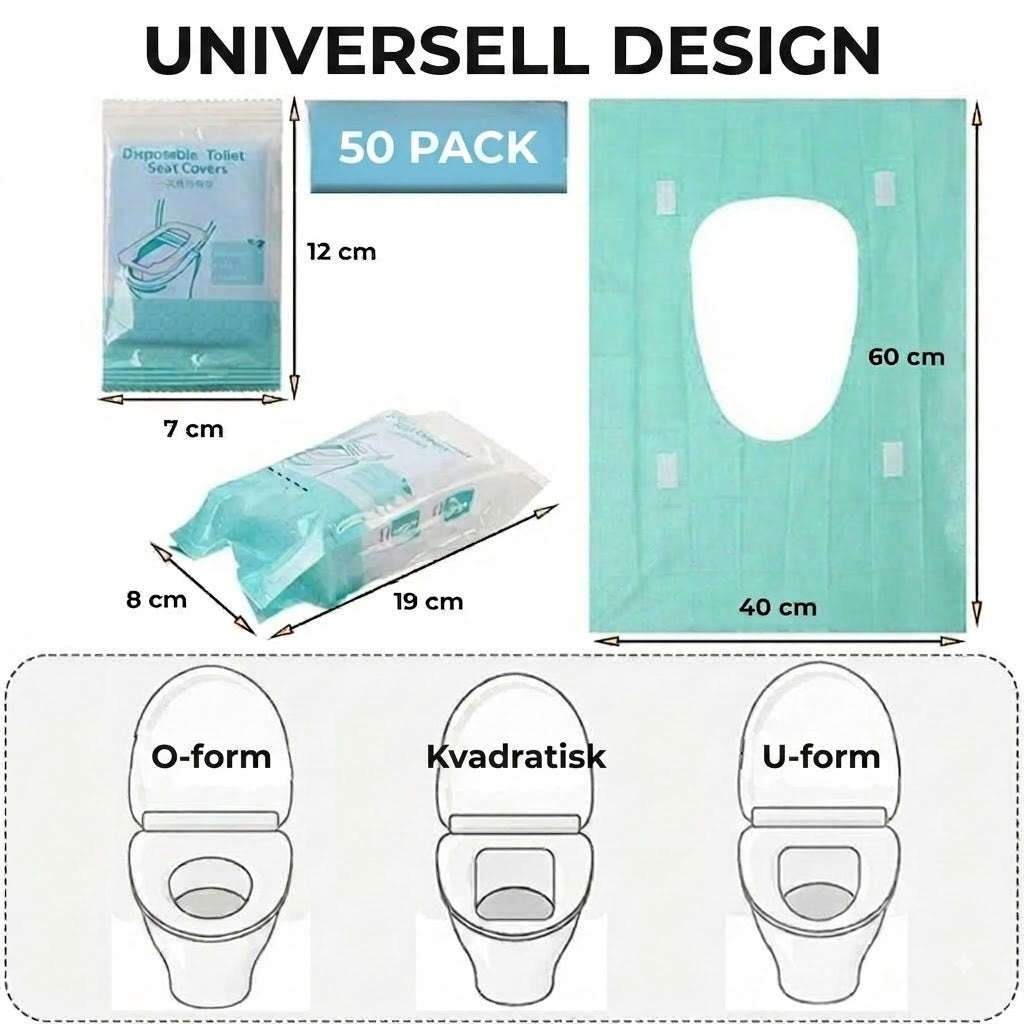 Halkfria engångssitsöverdrag för toalett – 10-pack