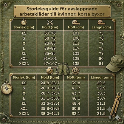 Snabbtorkande cargoshorts för damer med fickor