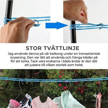 Utdragbar tvättlina