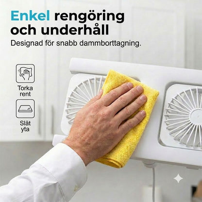 Takfläkt med dubbla huvuden och LED-belysning – modern design med fjärrkontroll för vardagsrum och sovrum