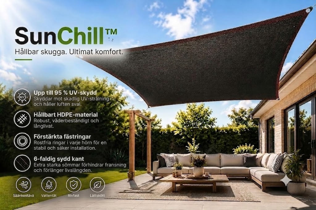 SunChill™ | Premium HDPE Solsegel för svalka och solskydd