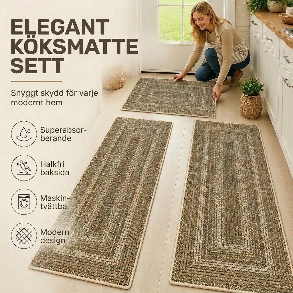 Elegant vävd gångmatta