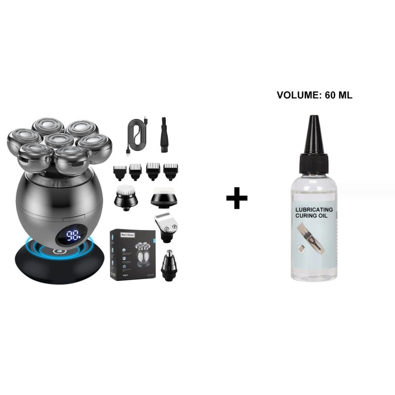 💪 7D Flexibelt rakapparatset | 5-i-1 Multifunktion⚡ Trådlös laddning + LED-batteriindikator🚿 Våt- och torrakning · Tvättbar🪐 Perfekt för resan