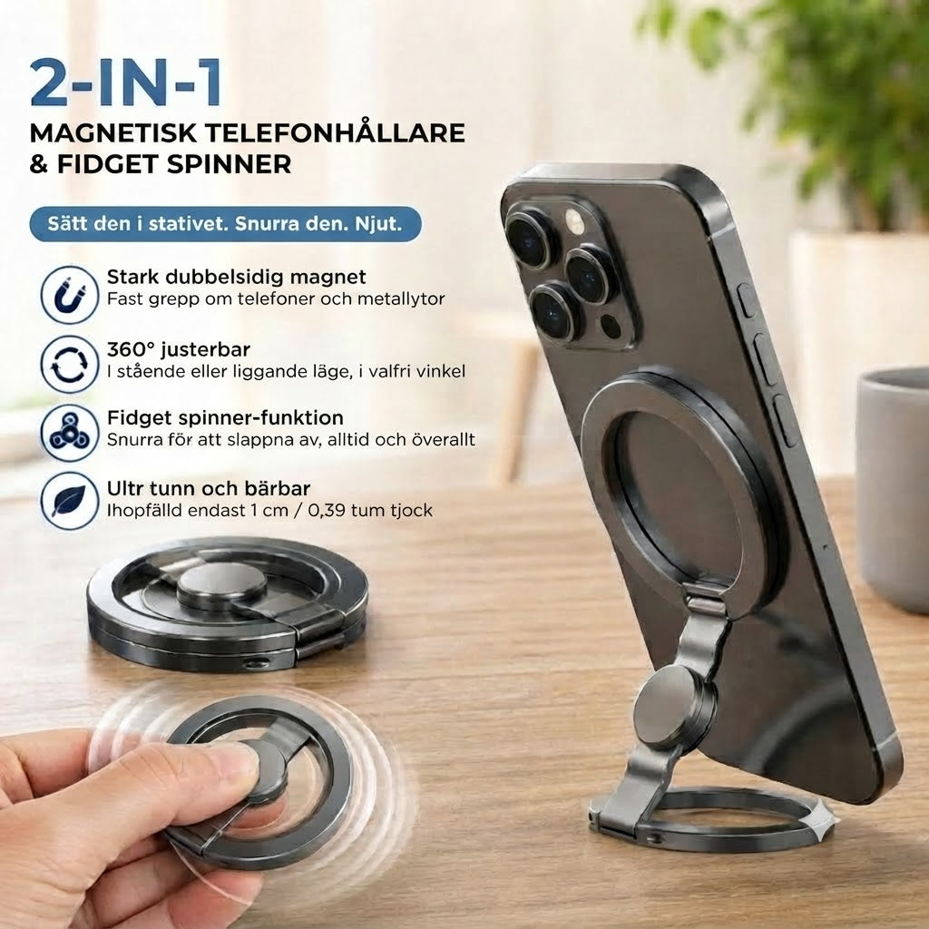 Magnetisk telefonhållare och fidget spinner