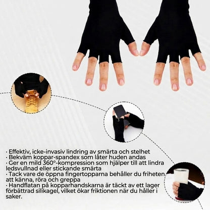Koppar kompressionshandskar - 1 par