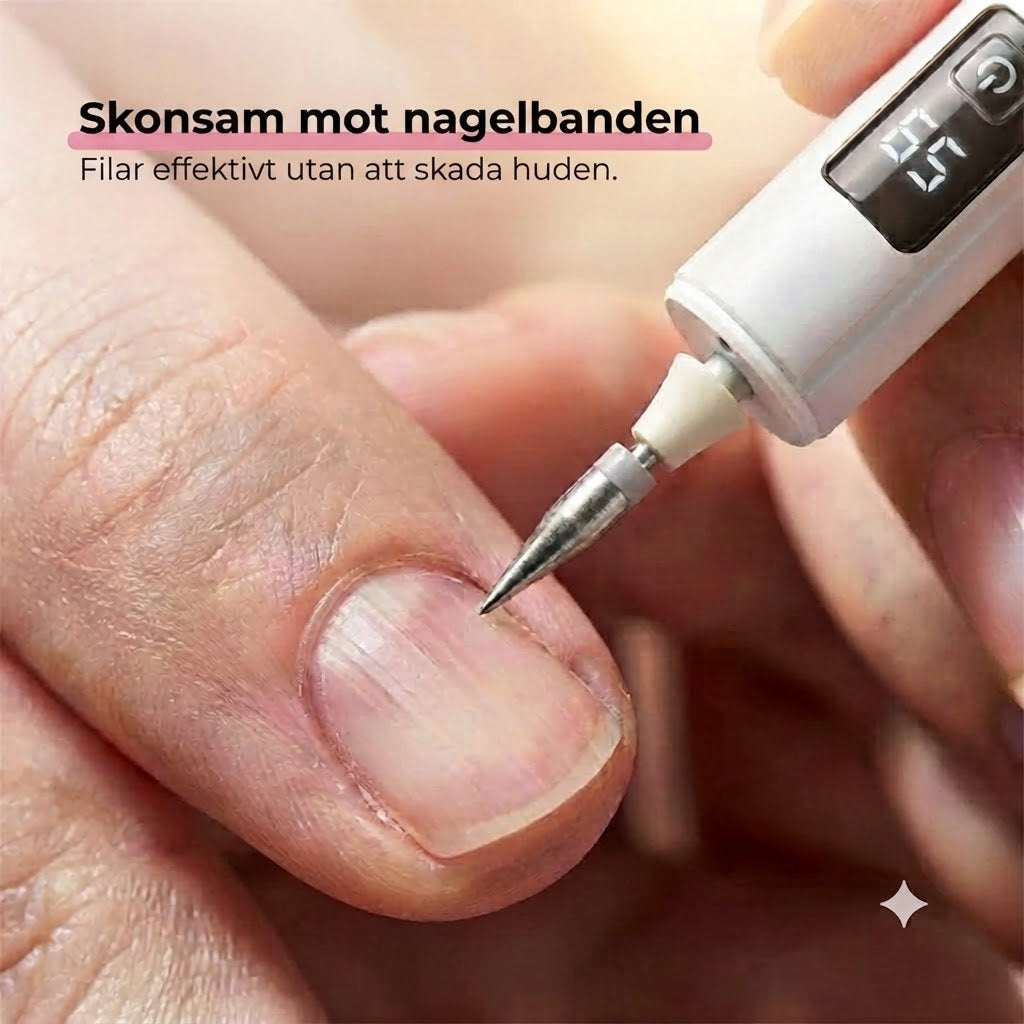Elektrisk nagelfil med digital hastighetsinställning