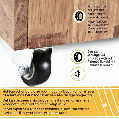 Smidiga länkhjul för möbler och dörrar - 2-pack (of: 2 st