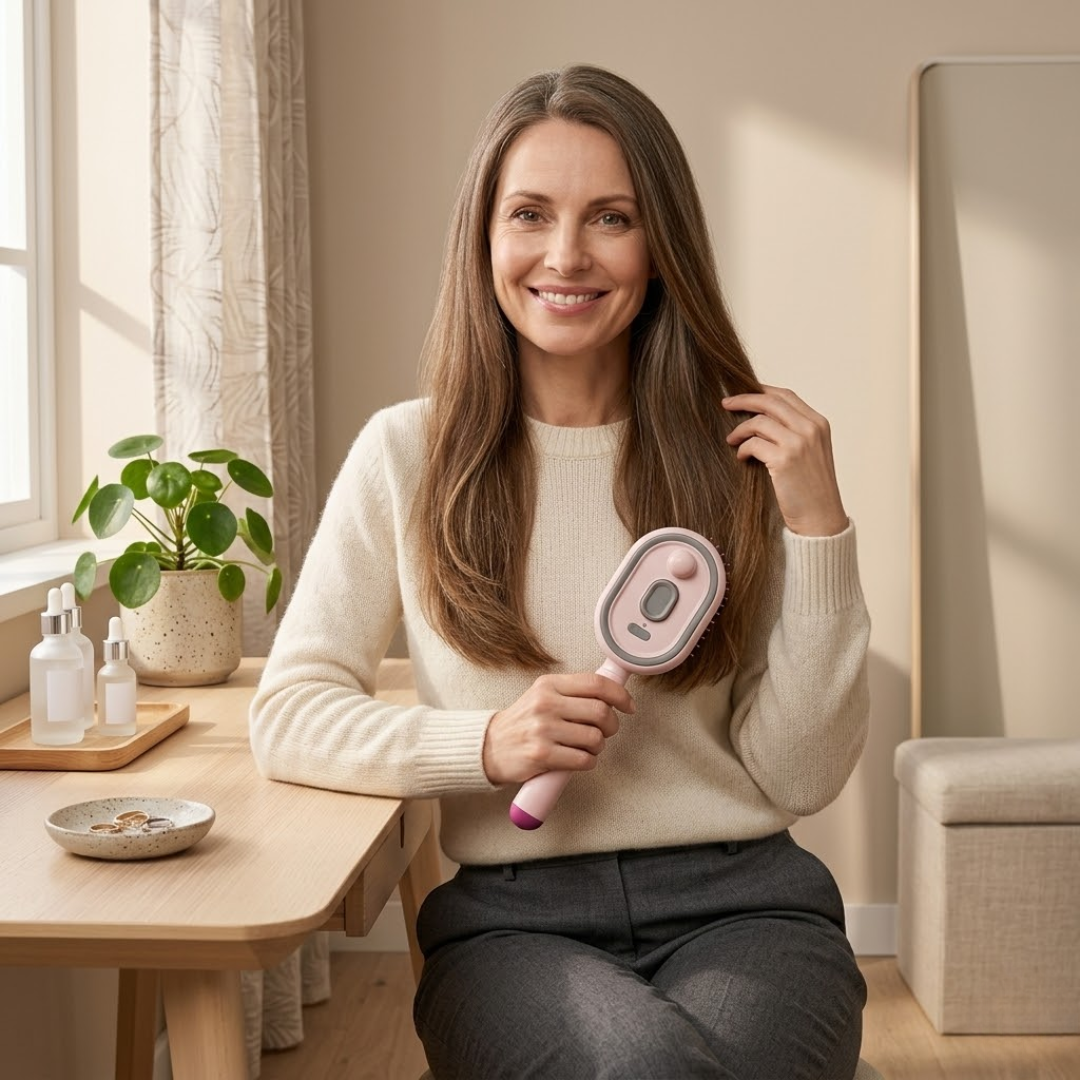 HårMist™ Elektrisk hårborste med nano-mist och luftkuddemassage