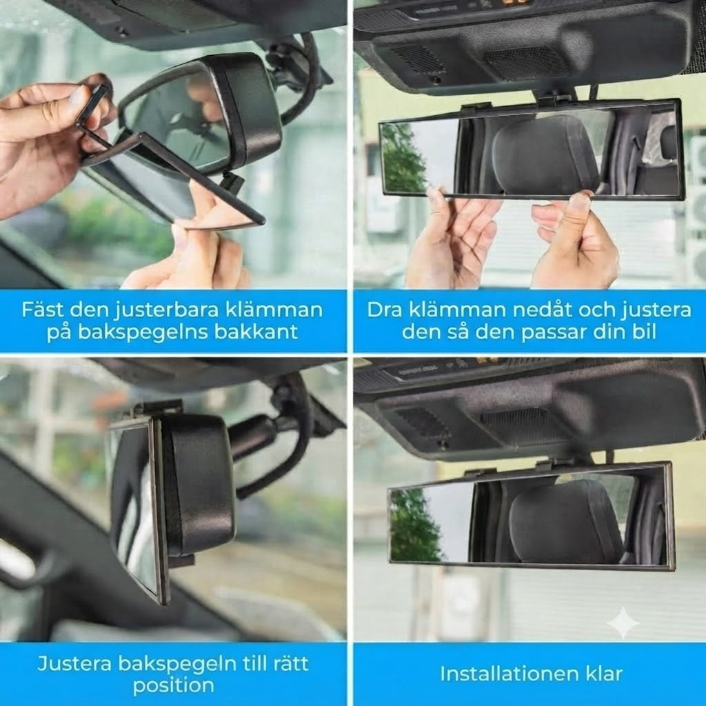 Panoramabackspegel med klämfäste