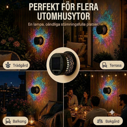 ProjectAura™ | Solcellsdriven Mandala Projektionsvägglampa