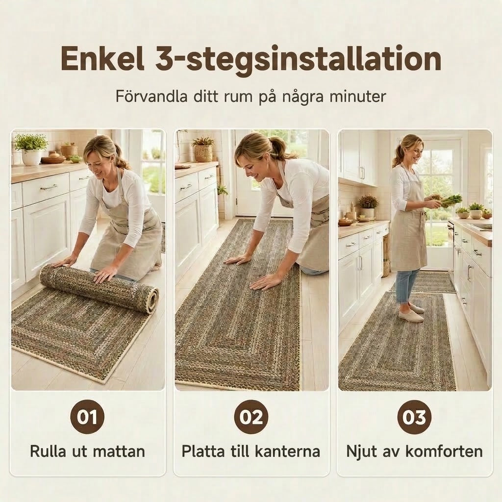 Elegant vävd gångmatta