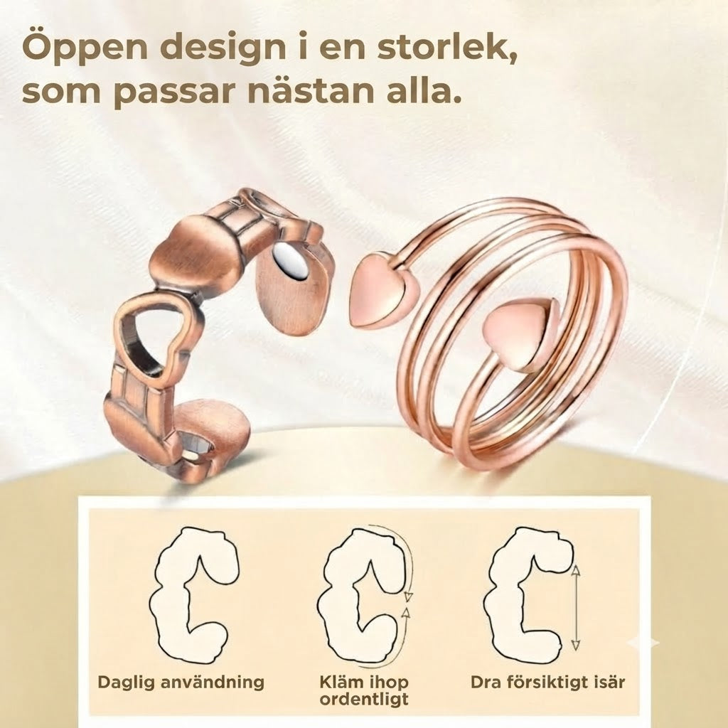 Wellness-ring i koppar – magnetisk och justerbar