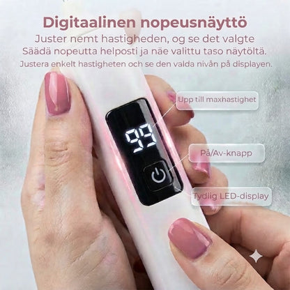 Elektrisk nagelfil med digital hastighetsinställning