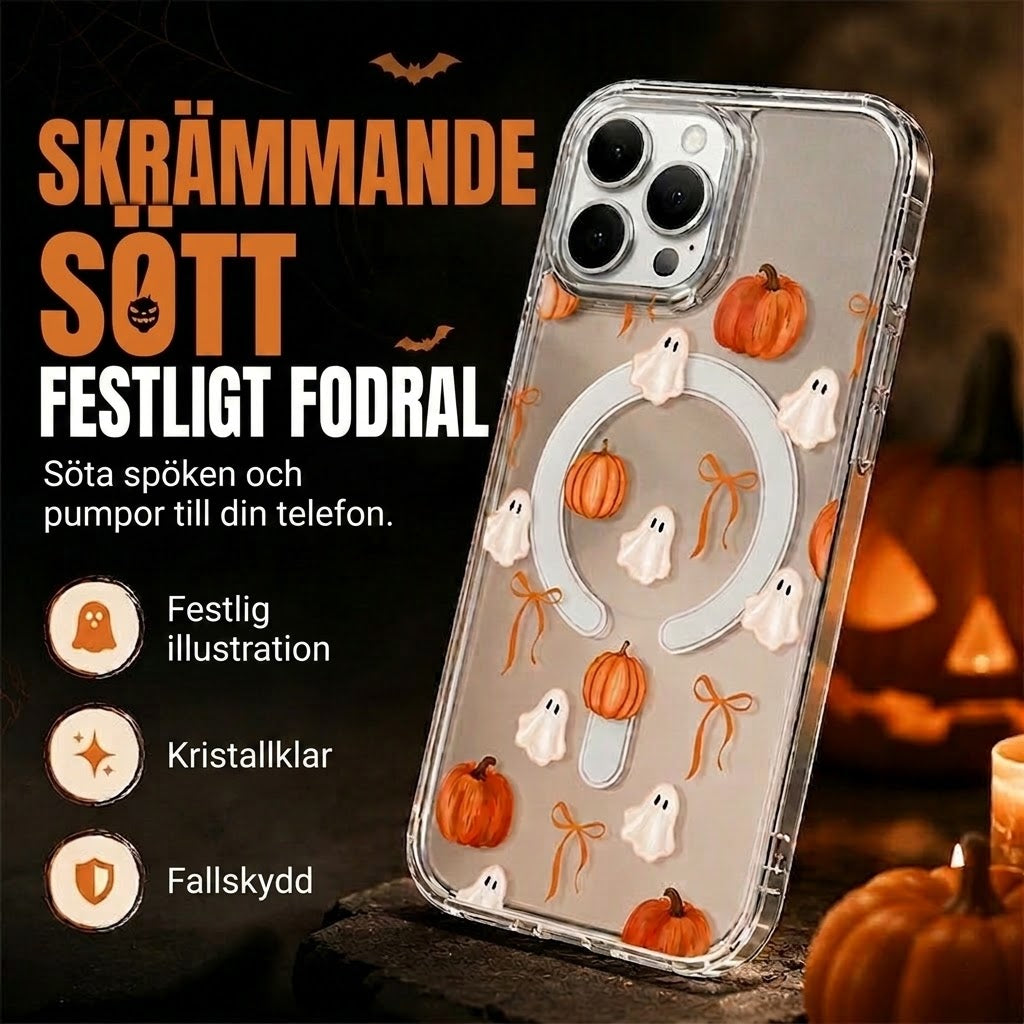 Sött genomskinligt mobilskal för Halloween