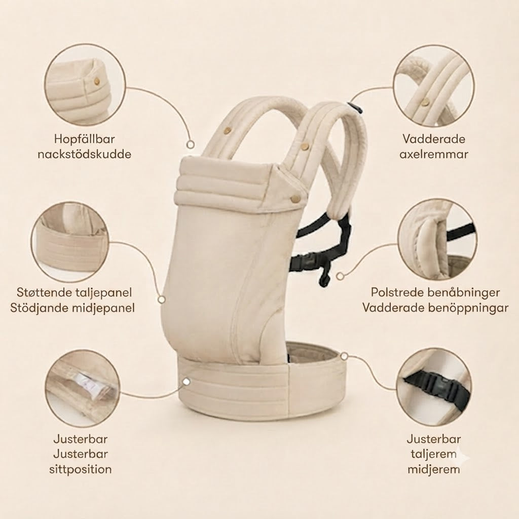 CloudNest™ ergonomisk bärsele | Buren nära dig, dina händer fria