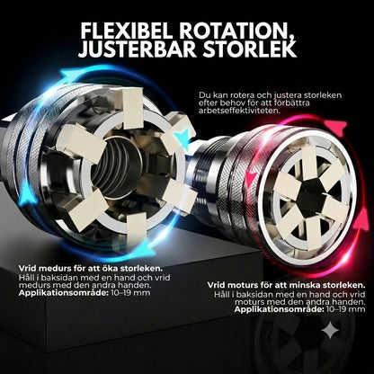Universalnyckel™ En nyckel som passar alla storlekar, även slitna bultar