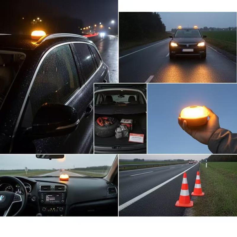 V16 Stroboskopiskt ljusband med kraftfull magnet vid batteribas