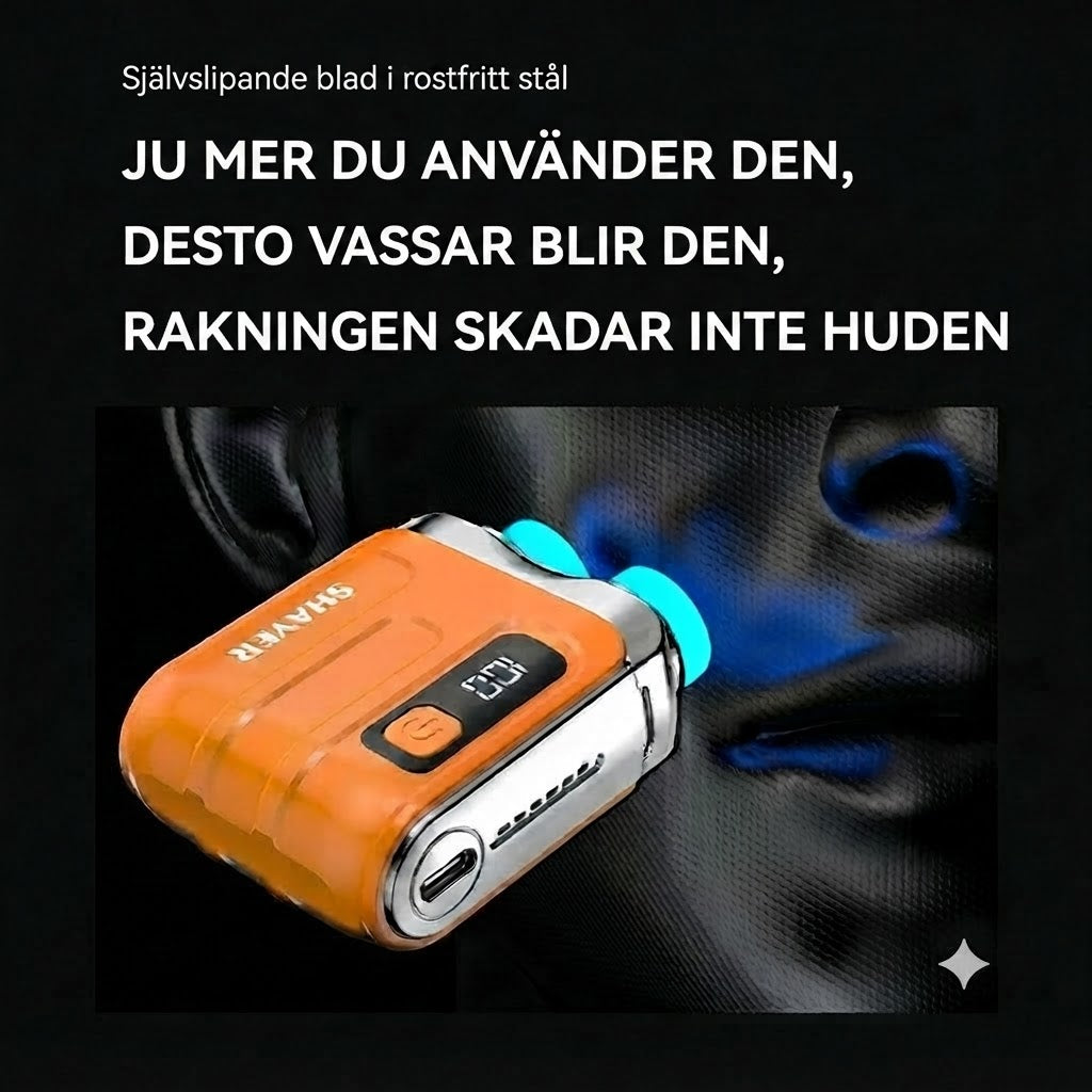🧔Bärbar Elektrisk Minirakapparat för Män – AI-detektering, Magnetiskt Huvud, Snabbladdning