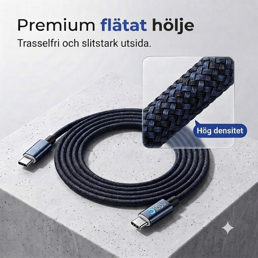Snabbladdningskabel Typ-C till Typ-C (ou Type-C till Type-C)