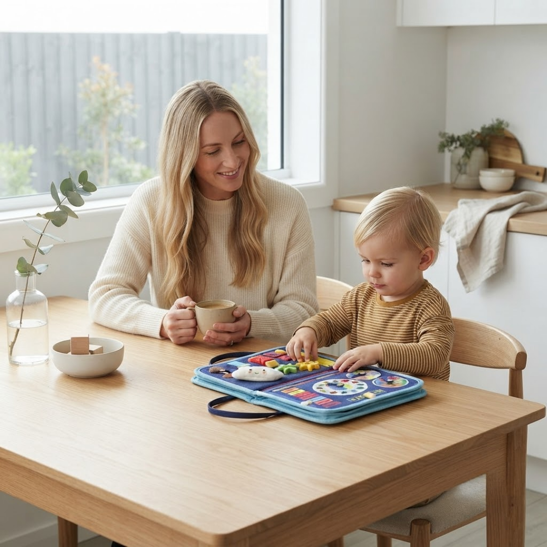 BusyBræt™ Lek, lär och upptäck – skärmfritt och utvecklande.