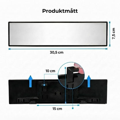 Panoramabackspegel med klämfäste