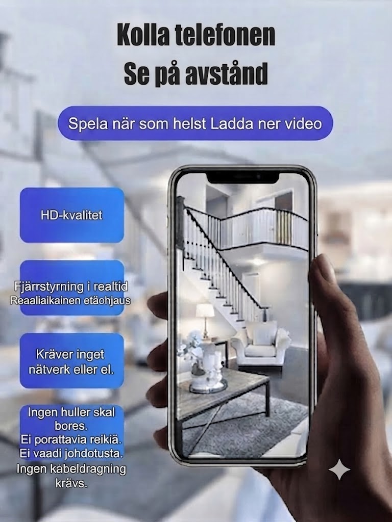 Mini 1080P HD Wifi-kamera | Spelar in både bild och ljud!