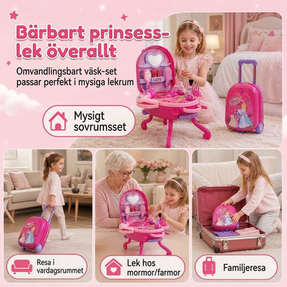 Sminkväska för barn (låtsasleksak): bärbart rollspelsset för flickor