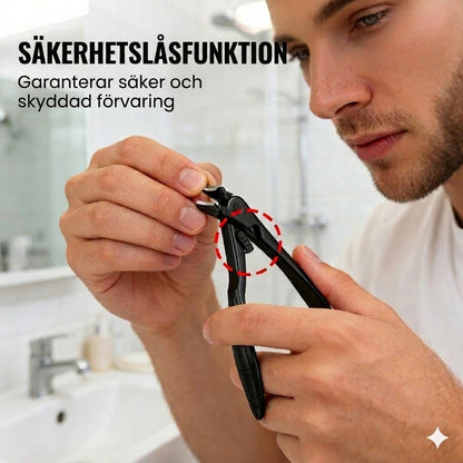 ✂️ Stänksäker nagelklippare i rostfritt stål – bred öppning och säker förvaring!