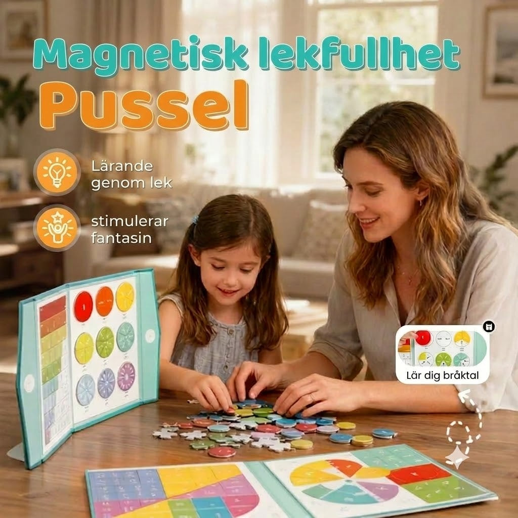 💖 Magnetisk bråk-pusselbok för barn