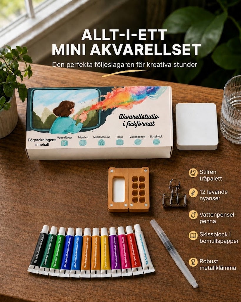 Akvarellstudio i fickformat