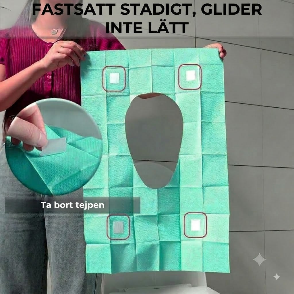 Halkfria engångssitsöverdrag för toalett – 10-pack