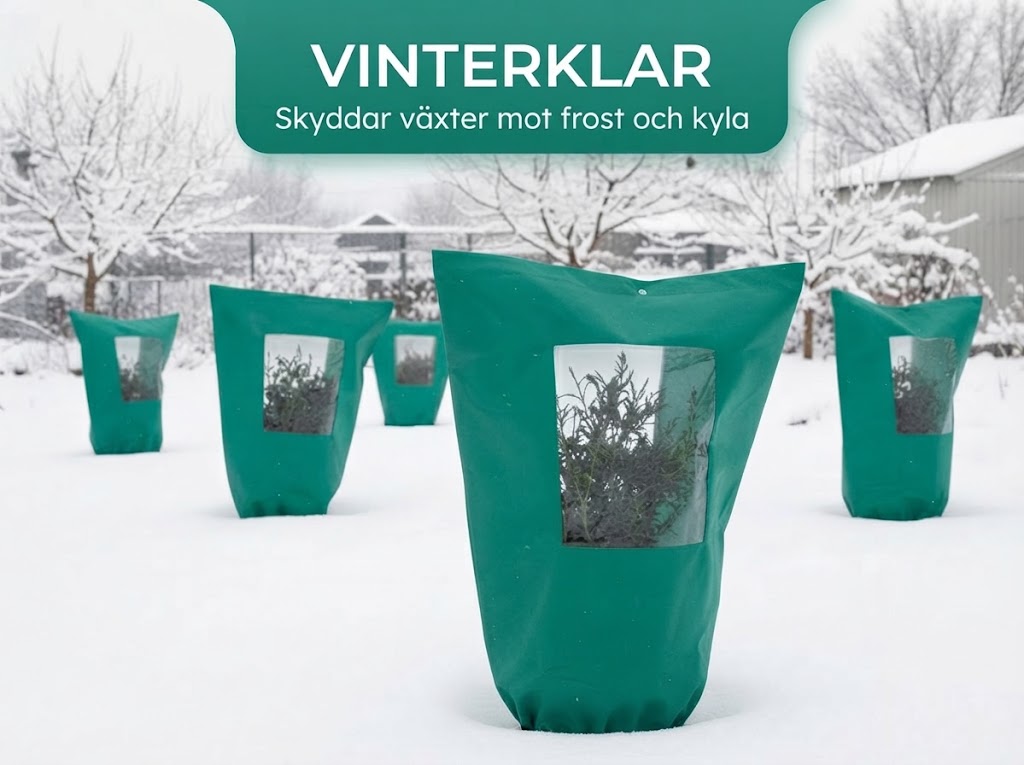 🌷 Vinterskydd för Växter | Frostskyddspåse med Dragkedja & Dragsko